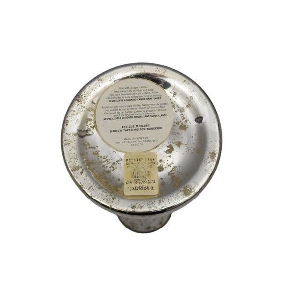 Antique Mercury Glass Taper Candleholder Candlestick Pottery Barn - Picture 4 of 4